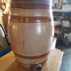Salt-Glazed Stoneware Barrel