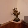 brass prancing stag and deer, Image 6