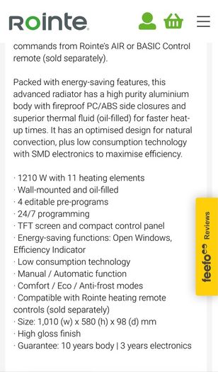 Rointe Electric Radiator