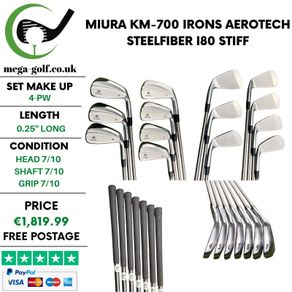 Miura KM-700 Irons / 4-Pw / Aerotech Steelfiber i80 Stiff