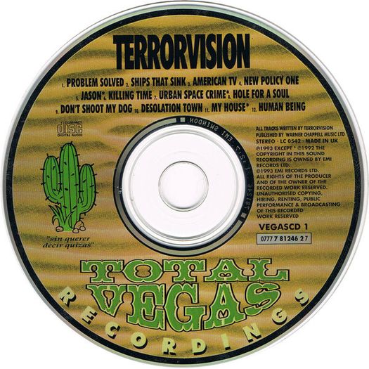 Terrorvision "Formaldehyde" CD Album