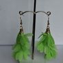 Lime Green Cascading Petal Tassel Earrings Image 6