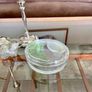 Vintage Calla Lily Oval Glass Lidded Dish Keepsake Box France Image 3