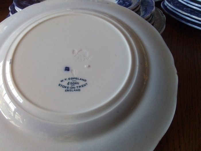 W T Copeland & Sons Blue/White Dinner Set