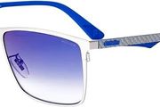 Police Unisex Sunglasses Carbonfly 4, Matt Silver Printed Carbon SPL779, 581B