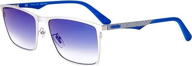 Police Unisex Sunglasses Carbonfly 4, Matt Silver Printed Carbon SPL779, 581B