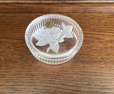Vintage French lead crystal lidded trinket dish