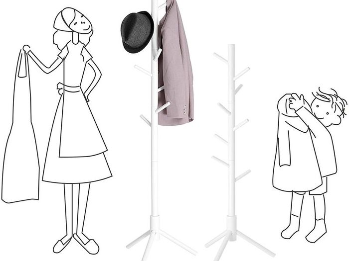 Free-standing Coat Stand Solid Wood - Free Delivery Nationwide