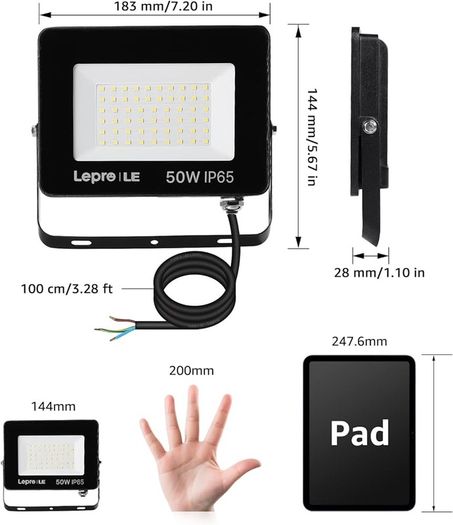 NEW SALE | 50W Led Floodlight Outdoor, 4250lm LED Security Lights, 350W Incandescent Lamp Equivalent