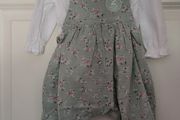 Girls Floral Dungarees 3-6mths