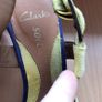 Ladies Clarks Yellow suede High heel Sandals size 5 Image 2