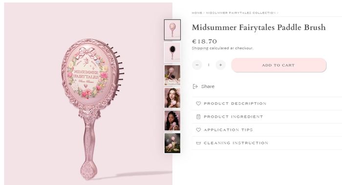 Flower Knows Midsummer Fairytale Paddle Brush in Pink