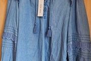 BNWT - M&amp;S demin lace blouse UK 8