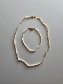 Vintage Rice Freshwater Pearl Jewellery Set