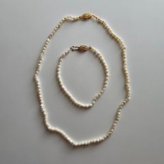 Vintage Rice Freshwater Pearl Jewellery Set