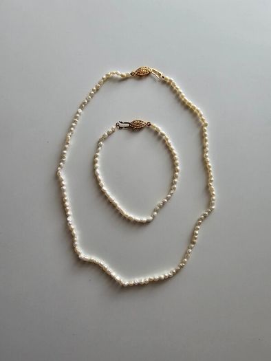 Vintage Rice Freshwater Pearl Jewellery Set