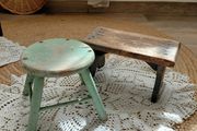 Vintage Petite Wooden Stools