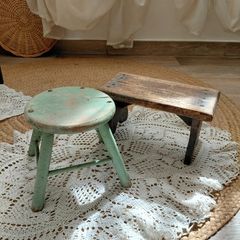 Vintage Petite Wooden Stools