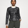 New, Vero Moda Black Peplum Collarless Soft Faux Leather Jacket - Size M (UK10) Image 4