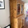 Vintage Pine Glass-Fronted Cabinet / Rustic Farmhouse Cupboard Image 4