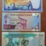 MALTA - Set of 3 Banknotes: 2 5 10 Liri 1986-1994 P 37 45b 47a (XF-UNC) Image 2