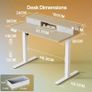 Standing Desk with Fabric Drawers, 100x60cm, Natural 2 Drawers, C-Clamp Compatible, 4 Memory Presets, 72-118cm Height Range, Multiple Sizes & Colors, Durable Steel Frame. Image 2