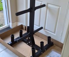 brand new heavy duty olympic plate and bar storage rack