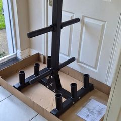 brand new heavy duty olympic plate and bar storage rack