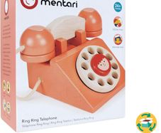 Mentari Wooden Toy Ring Ring Telephone - Pretend Play With Children Ages 2+