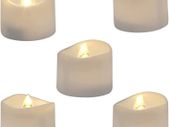 Realistic and Bright Flickering Battery Operated Flameless LED Tea Light, Pack of 12, 1.4x1.25 Inch, Electric Fake Candle in Warm White and Wave Open