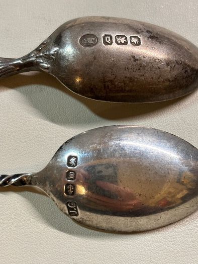 Two 1896 solid silver coffee spoons