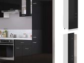 Refrigerator Cabinet High Gloss Black 60x57x207 cm Chipboard