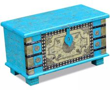 Storage Chest Blue Mango Wood 80x40x45 cm