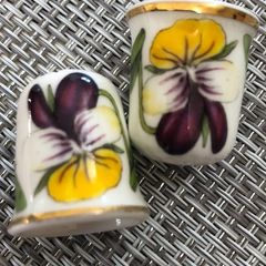 Pair of Portmeirion fine bone China Thimbles