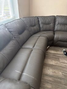 Leather electric recliner corner sofa
