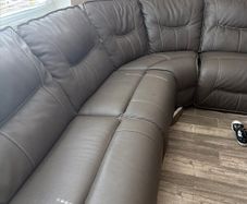 Leather electric recliner corner sofa