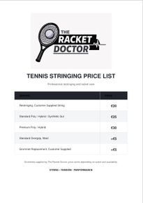 Tennis Racket Stringing Service