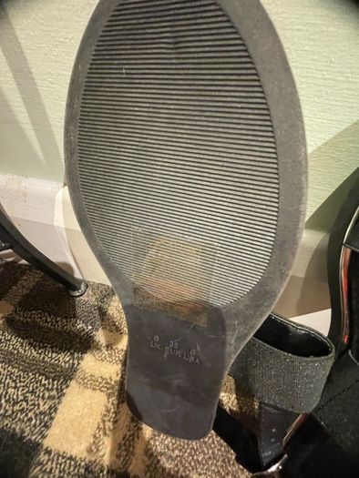 Flat black sandals wide fit
