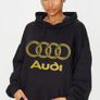 Audi Logo Hoodie Gold Glitter Logo Audi Hoodie Audi Hooded Jumper Glitter Audi Image 5