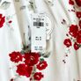 Hollister White & Red Floral Midi Dress With Lace-Up Back And Slit - Size S/8 Image 9