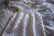 Stunning handmade white christening set 6-12 months