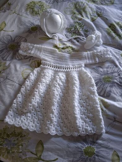 Handmade 100% cotton christening dress set 0-3 months