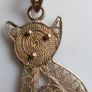 Vintage Sterling Silver 925 Cat Pendant and Sterling Chain length 16" - 2,95g Image 5