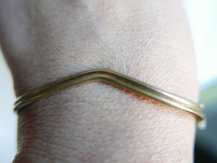 Vintage  14k Yellow Gold Plated  Bangle Bracelet