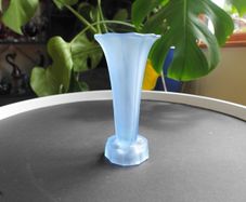 Art Deco Ankerglas Bernsdorf 1930's  Blue Glass 'Trumpet' Vase