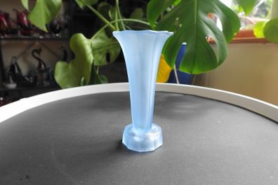 Art Deco Ankerglas Bernsdorf 1930's  Blue Glass 'Trumpet' Vase