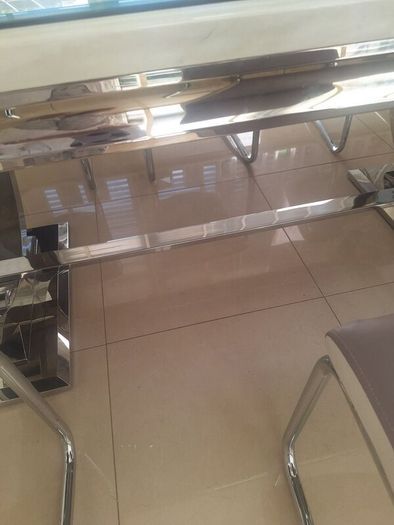 Marble top dining table with 6 chairs