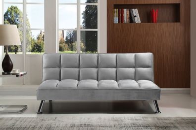 Grey velvet Folding 3 Seater Sofa 180cm
