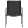 4 Piece Garden Lounge Set Fabric & Steel Black Image 7