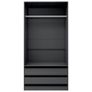Wardrobe High Gloss Grey 100x50x200 cm Chipboard Image 4